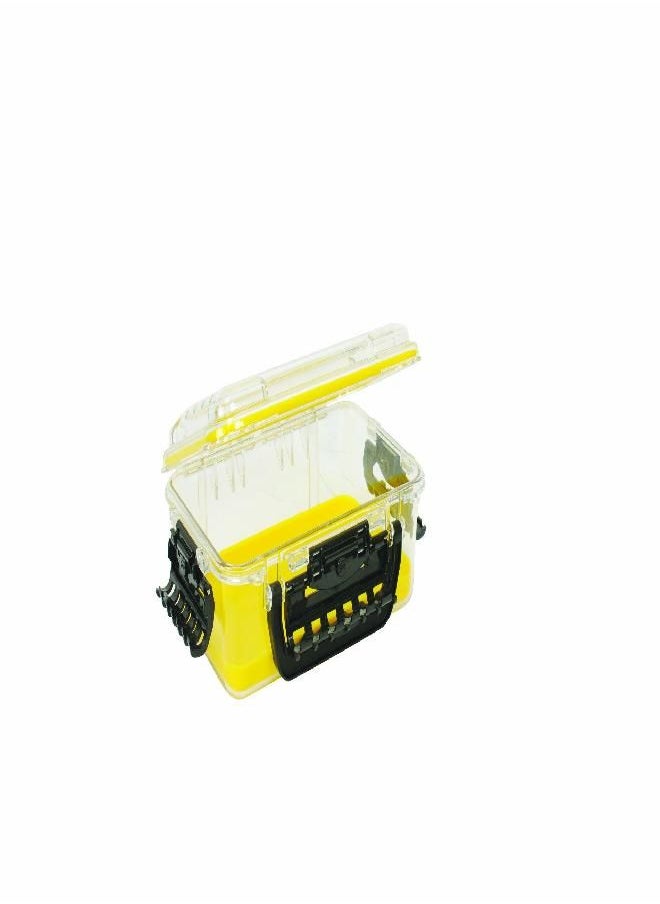 Guide Series 3700 Field Box Waterproof Case, Blue, Large, Waterproof Dry Box With Wrist Strap For Boat, Kayak, And Camping, Outdoor Gear Storage, Clear/Yellow