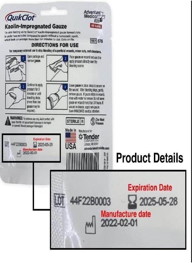 QuikClot Advanced Clotting Gauze - 3 x 24 in (2 Strips)