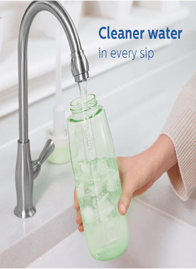 Gozero Everyday Filtered Water Bottle With Philips Everyday Water Filter, Bpa Free, Purify Tap Water Into Tastier Healthy Drinking Water, Tritan Plastic, 36 Oz, Green