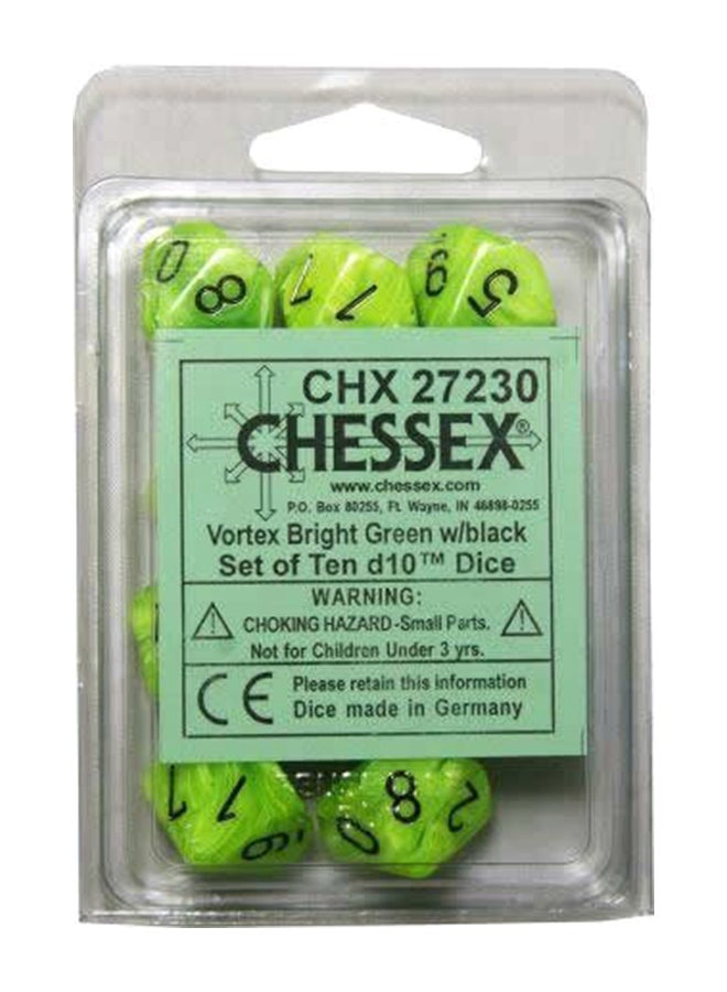10-Piece Dice Vortex Bright Set 10.8 x 7.3 x 1.6cm