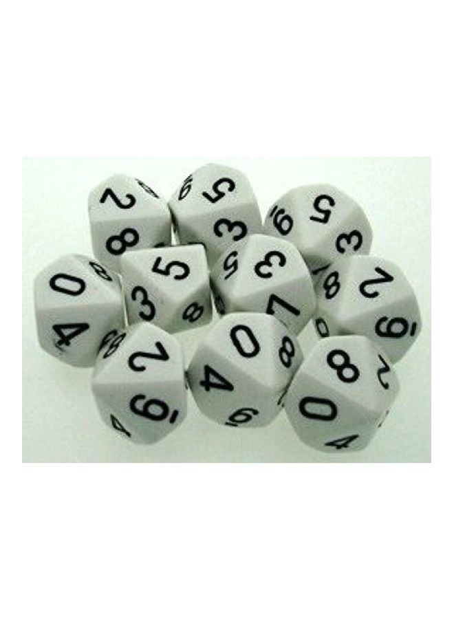 10-Piece Ten Sided Dice Set 3x3x1inch