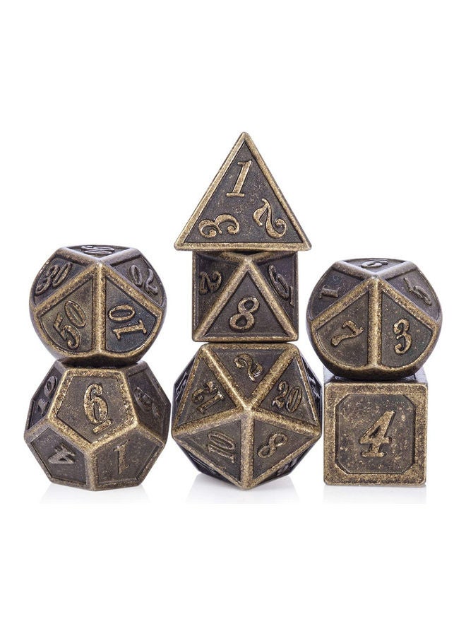 7-Piece Ancient Design Dice  With Metal Box