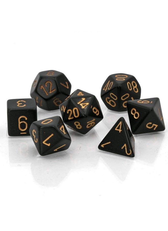Chx25428 Dice-Opaque Black/Gold Set