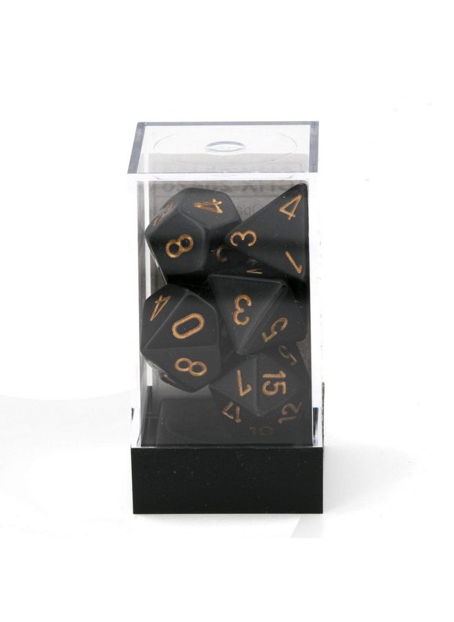 Chx25428 Dice-Opaque Black/Gold Set