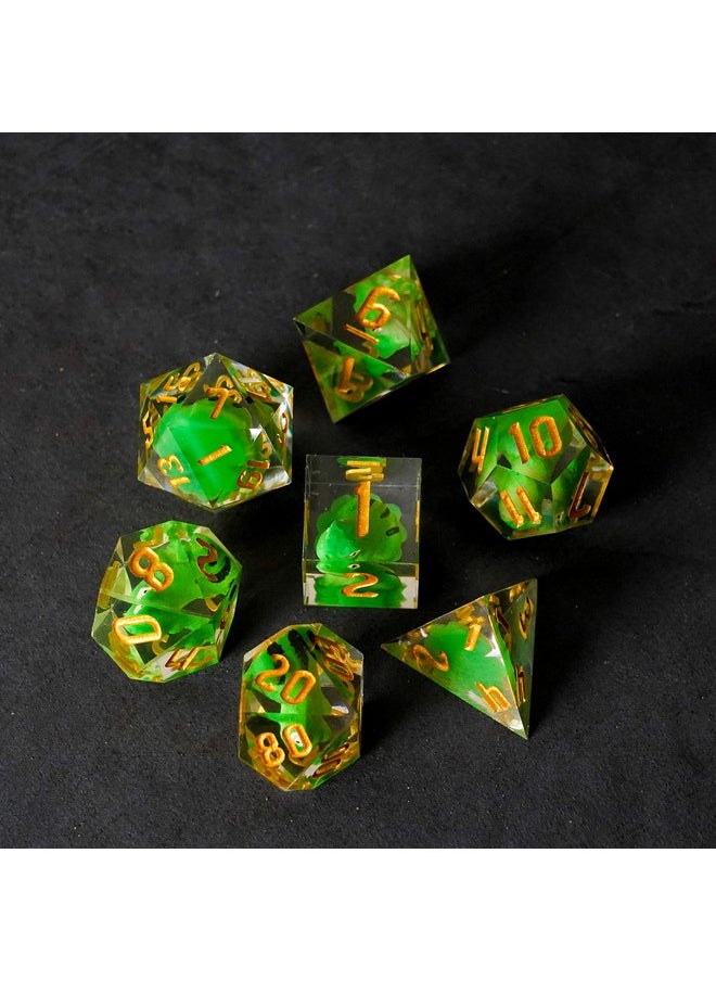 Dice Games Sharp Edge Resin Dnd Dice Set: Frog Dice, Role Playing Game Dice For Dungeons And Dragons