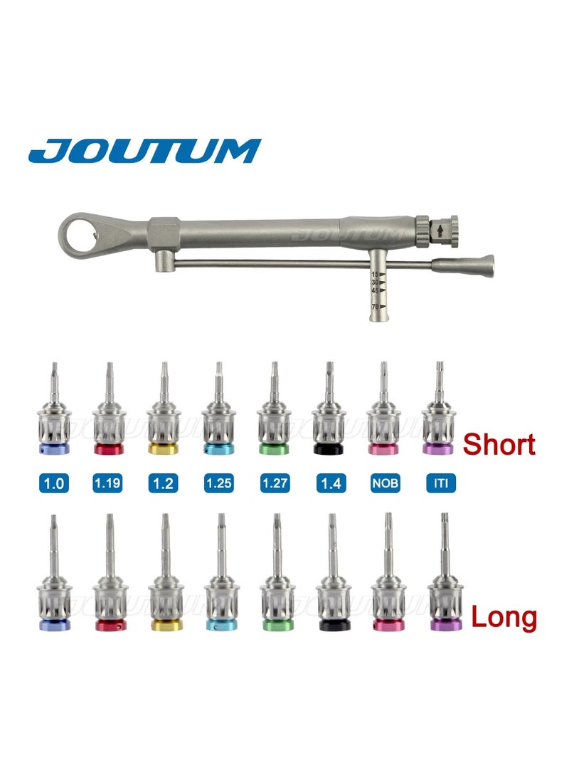 Dental Implant ScrewDriver, Colorful Torque Wrench Ratchet 10-70NCM, with 16pcs ScrewDriver Universal Restoration Repair Tools Kit