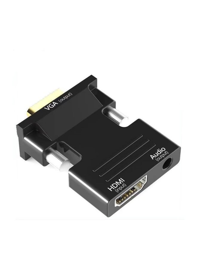 HDMI Female To VGA Male Converter And Audio Adapter Black/Silver