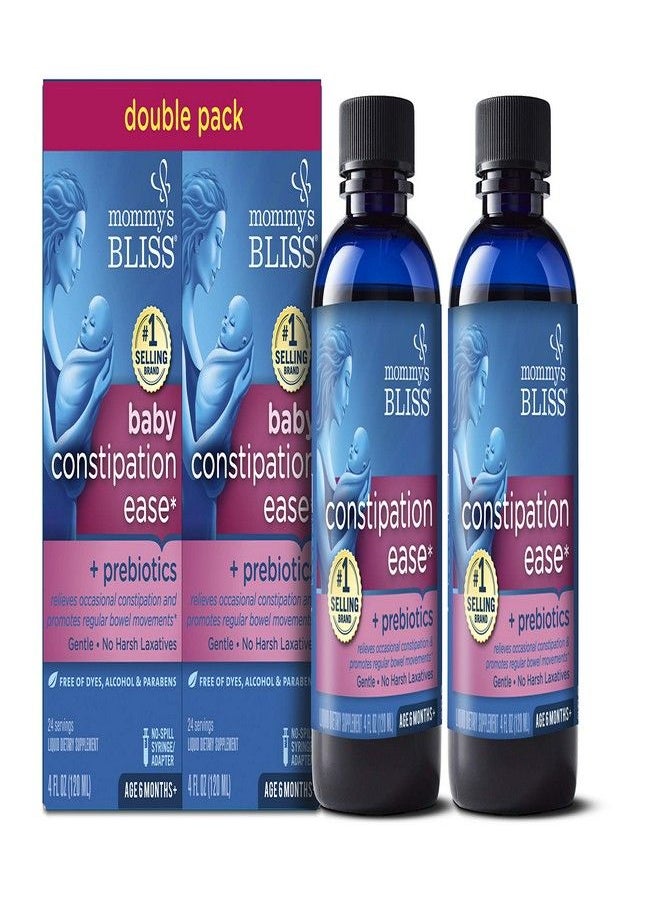 Mommy's Bliss Baby Constipation Ease with Prebiotics, Promotes Regular Bowel Movements, Gentle, No Harsh Laxatives, Age 6 Months+, 4 Fl Oz (Pack of 2), 8.0 Fl Oz