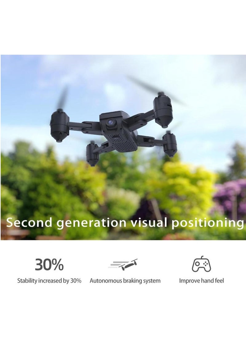 P30 Plus Drone with 4K Dual HD Camera, Foldable Design, 20-Minute Flight Time, Visual Positioning 2.0, Automatic Braking System, and Gesture Control - Ideal for Photography & Video