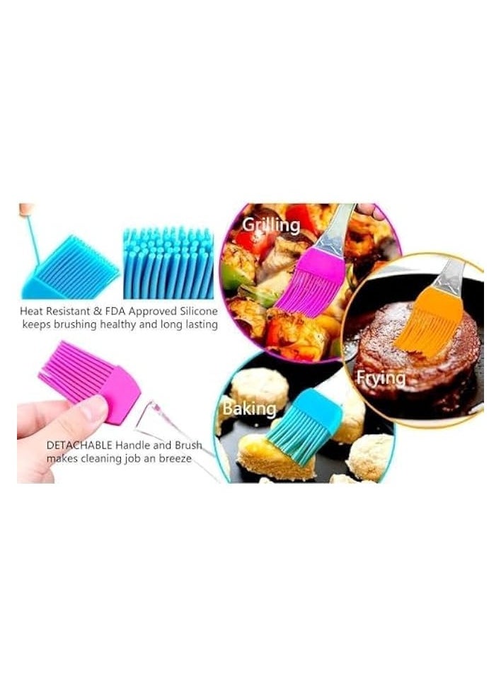 Silicone 1 Piece Pastry Brush Cooking Brushes Baste Oil Butter Sauce Marinades for BBQ Grill Barbeque Kitchen Baking Pastries Cakes Desserts, Multicolor