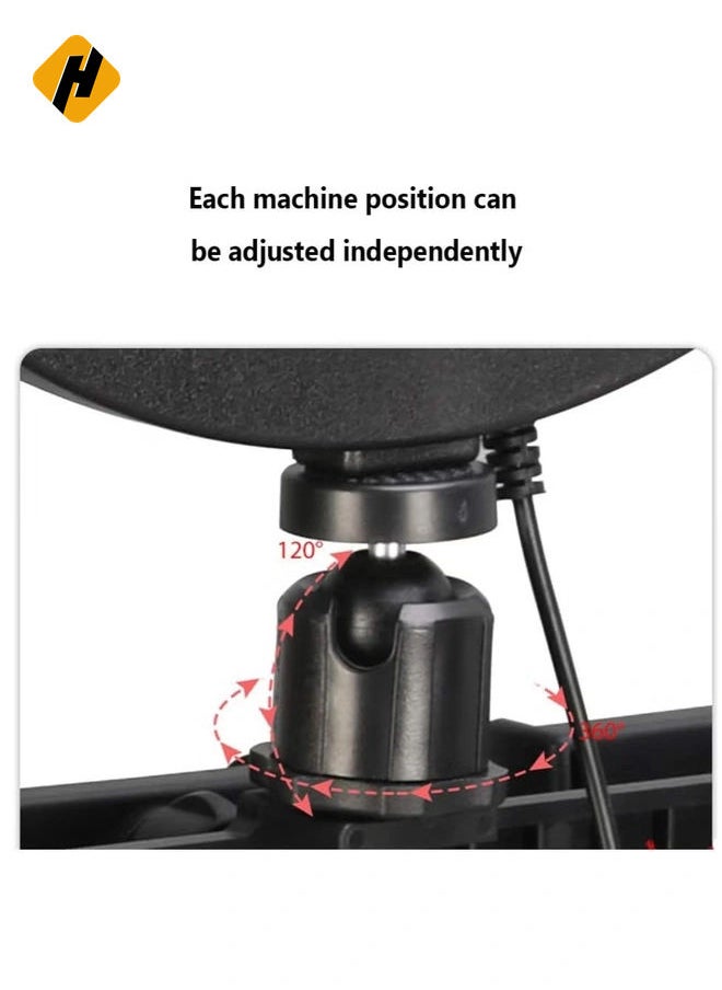 LED Ring Light Dimmable LED Desktop Fill Light 3 Colors Modes with 2/3 Phone Holders Curved Lampshade Design Eye Protection Without Glare for Live Stream Makeup (Color : A)