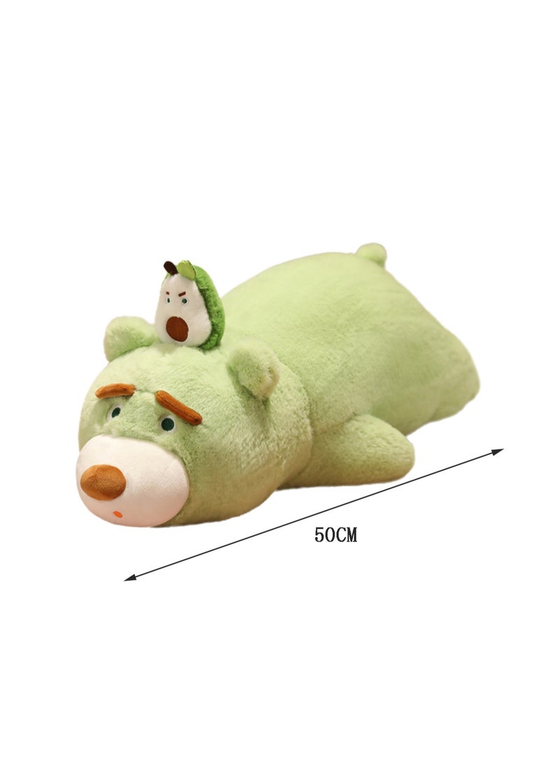 Cute Green Cartoon Bear Plush Toy Soft Stuffed Doll Gift for Boys Girls All Ages (50cm)