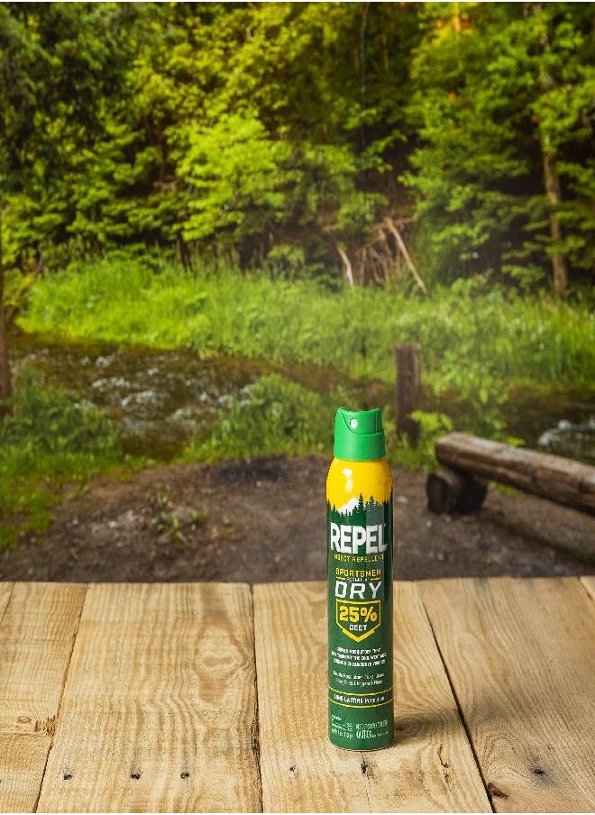 Repel Insect Repellent Sportsmen Formula Dry 25% DEET, Aerosol, 4-Ounce, 6-Pack