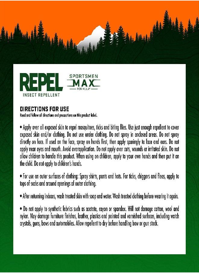 Repel Insect Repellent Sportsmen Max Formula 40% DEET 6.5 Ounces, Aerosol, 6 Pack