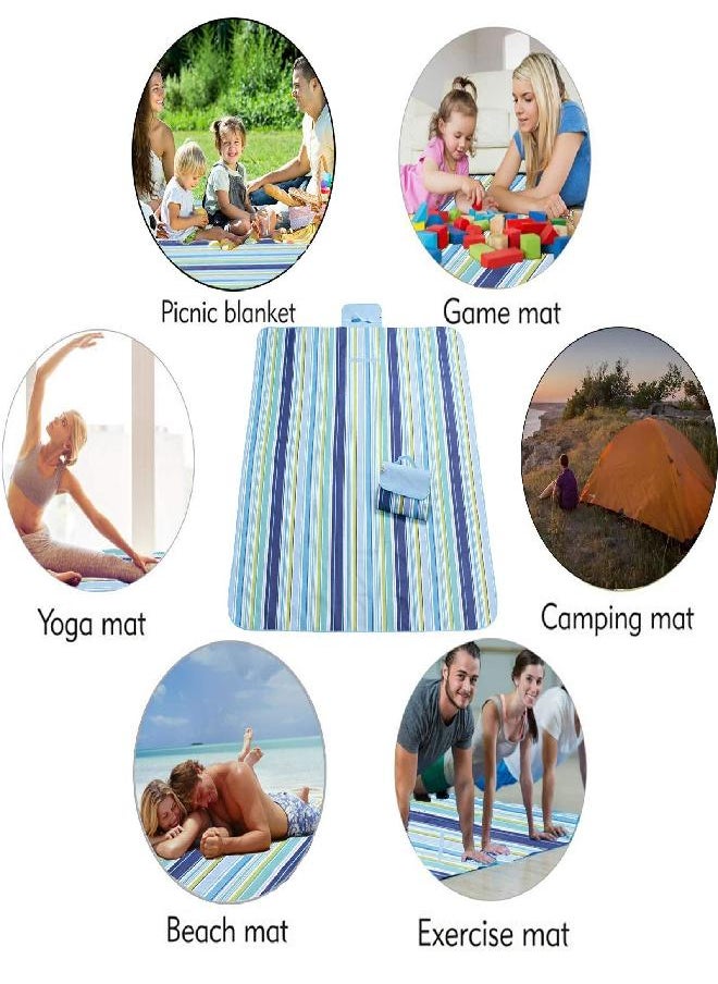 FashionLive Beach Blanket Extra Large Picnic Blanket Sandproof Waterproof Outdoor Indoor Blanket Lightweight Handy Mat Portable Beach Mat for Camping Hiking Travel Park Grass