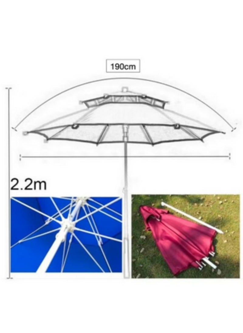 Double-Layer Sun Umbrella for Beach Camping and Fishing Durable Outdoor Canopy for Shade and Shelter