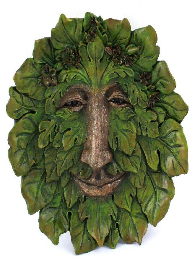 Top Collection Garden Fig Green Man Hanging Plaque, Large