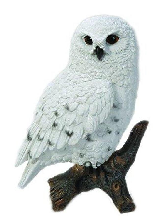 Hi-Line Gift Ltd Snowy Owl on Stump, 675