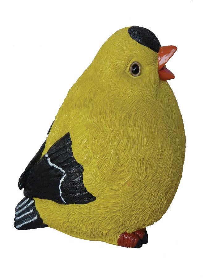 Fat Goldfinch by Michael Carr Designs - Outdoor Bird Figurine for gardens, patios and lawns (80067) , yellow