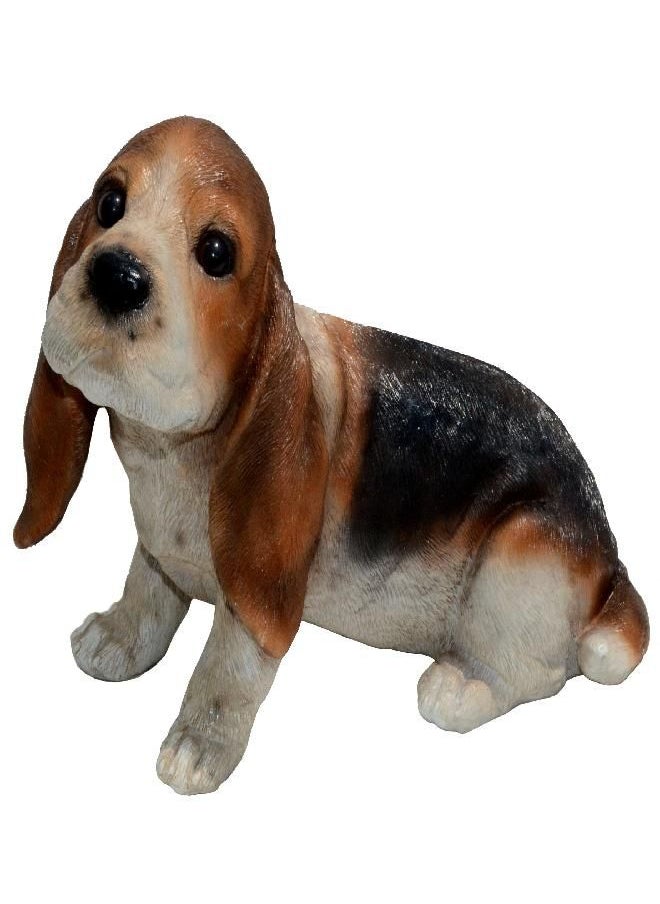 Michael Carr Designs Ears-Basset Hound Puppy M Outdoor Puppy Dog Figurine for Gardens, patios and lawns (80109)