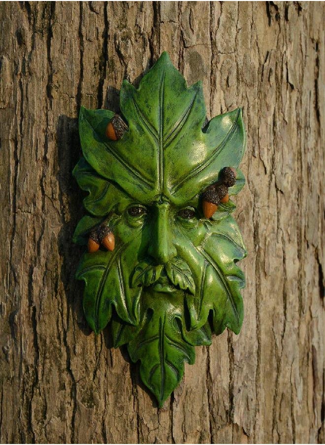 Top Collection Garden Acorn Greenman Hanging Plaque