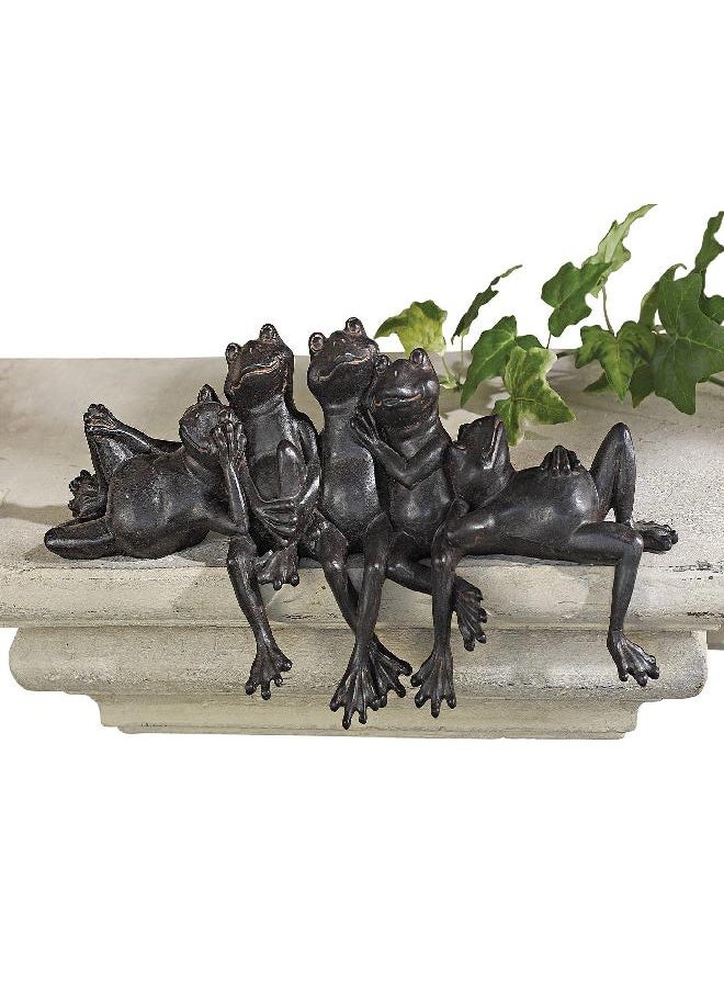 Design Toscano NY1435700 Lazy Daze Knot of Frogs Sill Sitters, Bronze