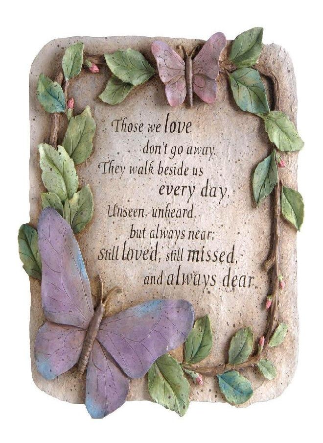 Evergreen Those We Love Don't Go Away Garden Memorial Stone | Outdoor Safe | 10-Inch | Remembrance Gift | Décor for Homes, Lawn and Garden