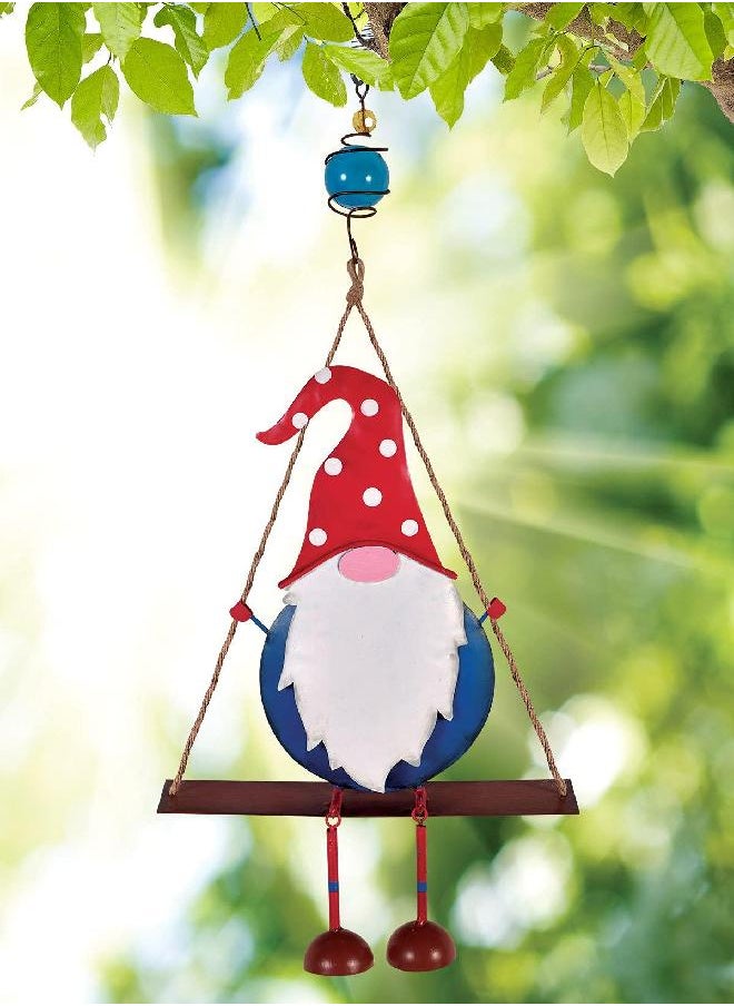 Sunset Vista Designs 93780 Gnome Collection-Hanging Bouncy, Red Hat Swing, 23-inc Height