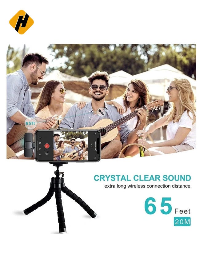 2 in 1 iphone or type-c Wireless Lavalier Microphone For IPhone, Plug Play, Portable Audio Video Recording Mic for Youtube, Live Stream, Vlog, Interview, Laptops PC