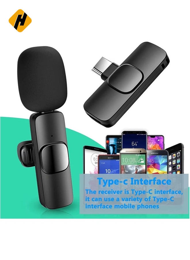 Wireless Microphone Lavalier for Android Smartphone - USB-C Wireless Lapel Microphone Plug-Play Mini MIC for TikTok YouTube Vlog.