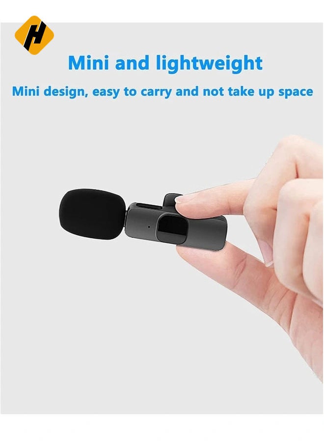 Wireless Lavalier Microphone Suitable for Lightning and Type C Interface Mobile Phones Black