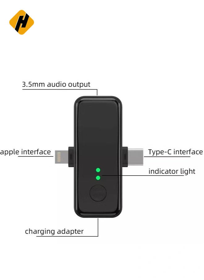 3-in-1 Wireless Microphone for iPhone & Type-C Devices – Dual Mic System for Clear Audio Recording and Streaming