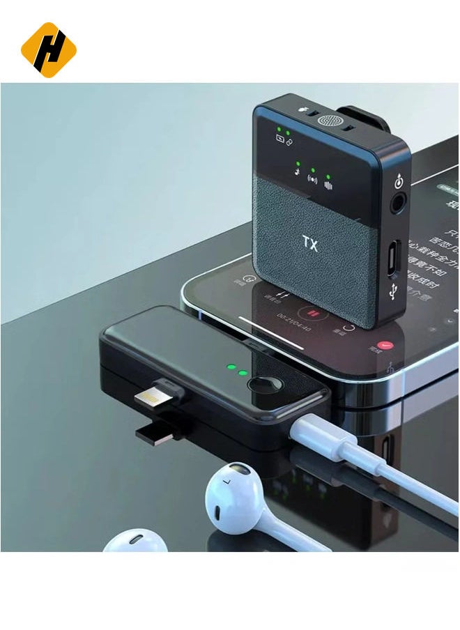 3-in-1 Wireless Microphone for iPhone & Type-C Devices – Dual Mic System for Clear Audio Recording and Streaming