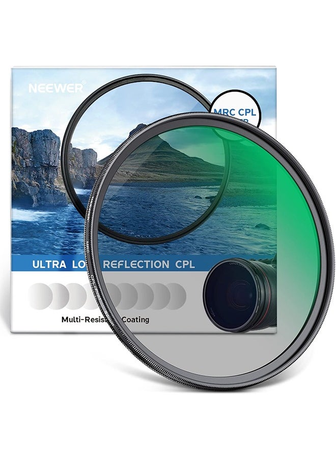 Neewer 52mm Polarizing Filter 30 Layer Multi Resistant Nano Coatings Circular Polarising Filter(CPL) Reduce Glare/Enhance Contrast/Ultra Slim/Reduces Reflection/HD Optical Glass Polarizer Filter