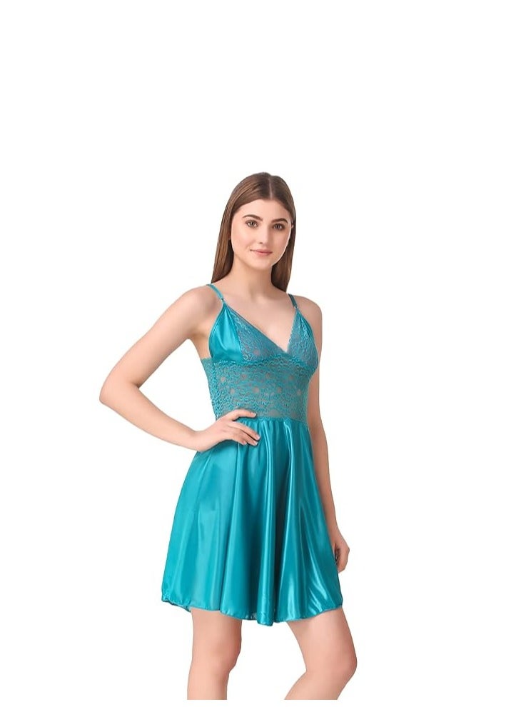 Accessorize Kingdom Women's Satin Solid Night Wear (Size - Free Size)