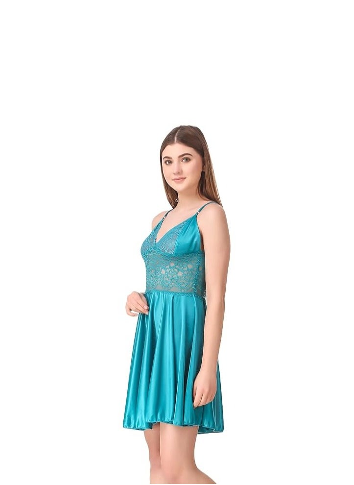 Accessorize Kingdom Women's Satin Solid Night Wear (Size - Free Size)