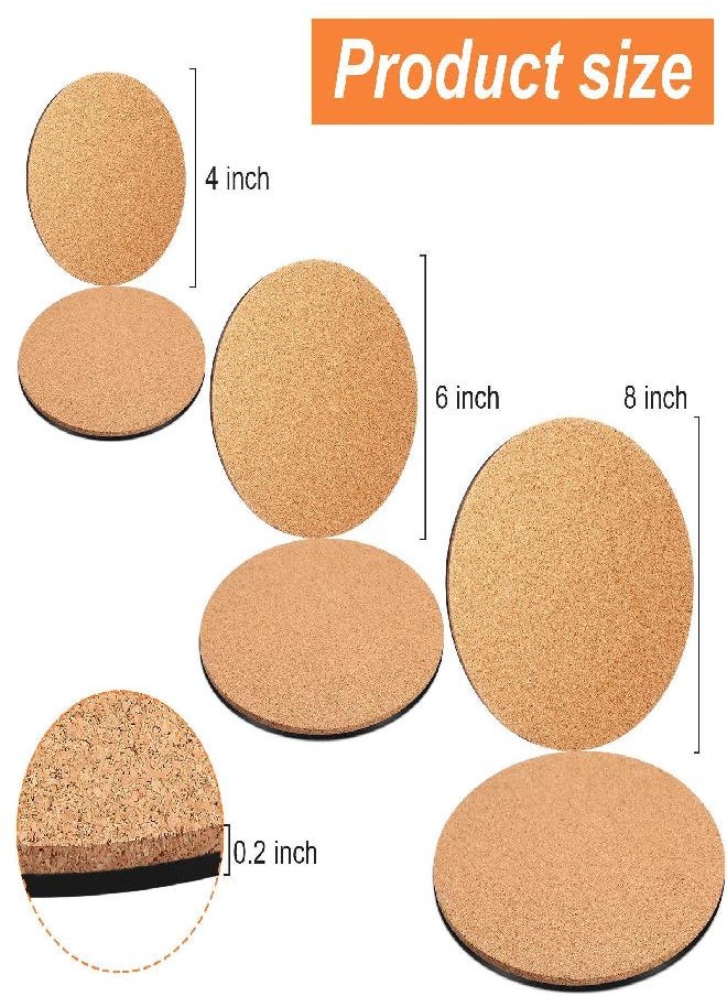 10 Pieces 3 Sizes Plate Pad Cork Plant Coasters, 4/6/8 Inch Cork Plant Mats Cork Coasters for Plants, Plant Coasters for House Plants Indoors