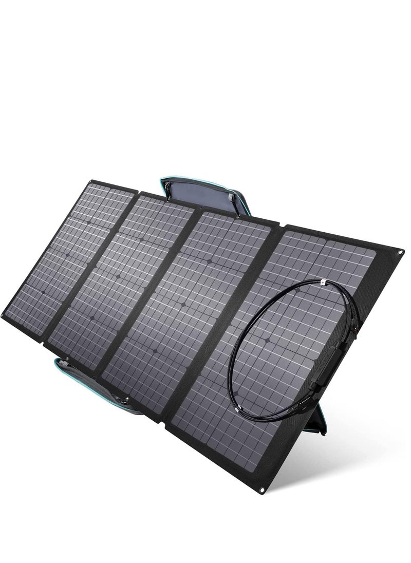 EF ECOFLOW 160 Watt Portable Solar Panel for Power Station, Foldable Solar Charger with Adjustable Kickstand, Waterproof IP67 for Outdoor Camping RV Off Grid System