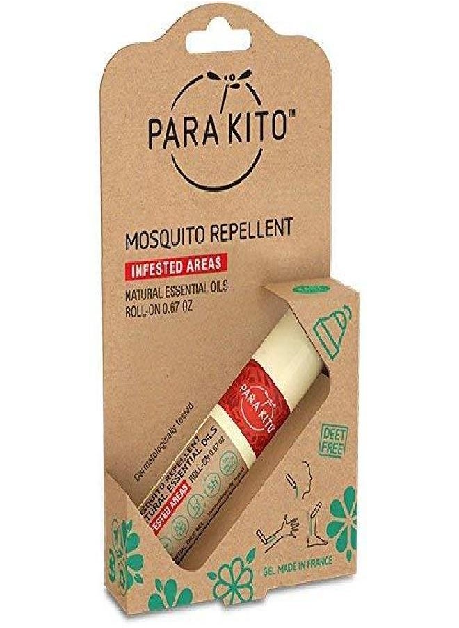 PARAKITO Roll-on Gel Mosquito Repellent for Kids & Adults | w/Vitamin E & Citronella Oil | Travel Size Bug Repellent for Hiking & Camping Accessories | DEET-Free Protection (0.67 oz)