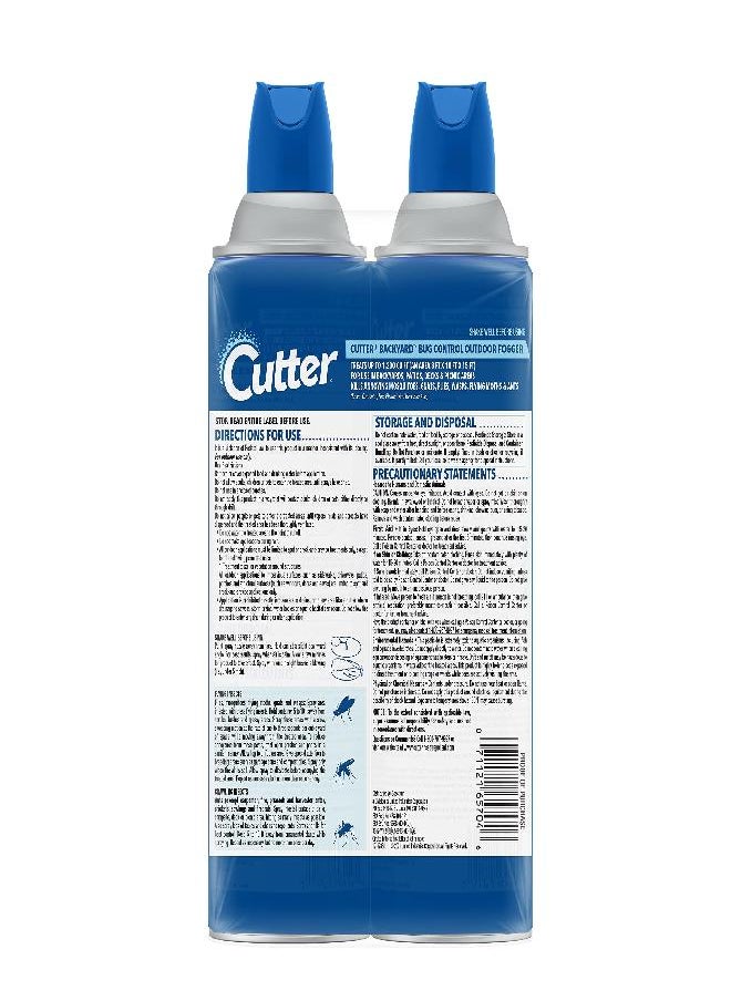 Cutter Backyard Bug Control Outdoor Fogger (2 Pack), Kills Mosquitoes, Fleas & Listed Ants, 16 fl Ounce