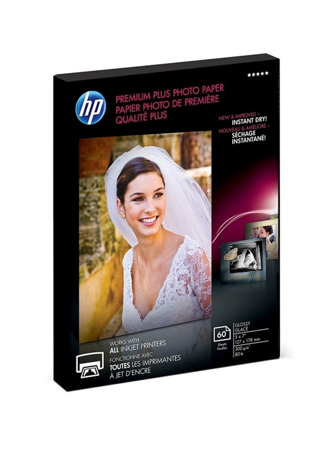 60-Piece Premium Plus Glossy Photo Papers