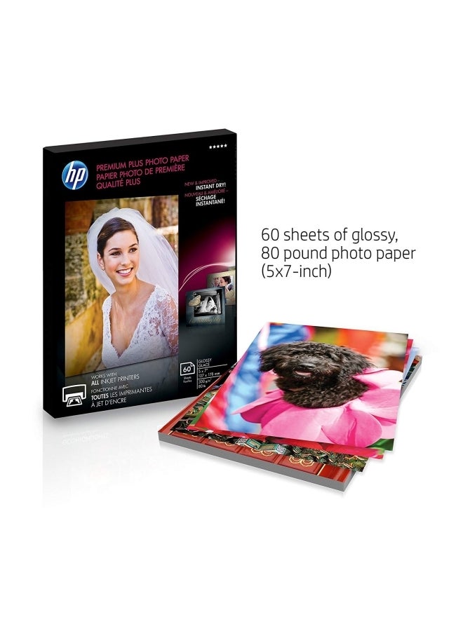 60-Piece Premium Plus Glossy Photo Papers