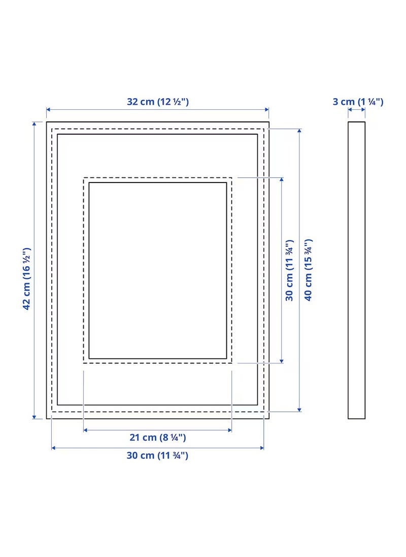 Picture Frame White Plastic & Fibreboard 30x40 cm