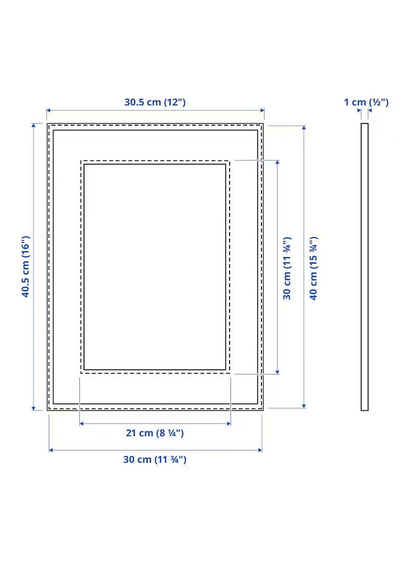 Picture Frame Black Aluminium Plastic & Fibreboard 30x40 cm