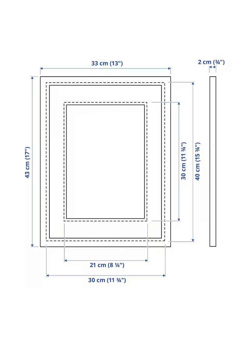 Picture Frame Gold-Colour Plastic & Fibreboard 30x40 cm