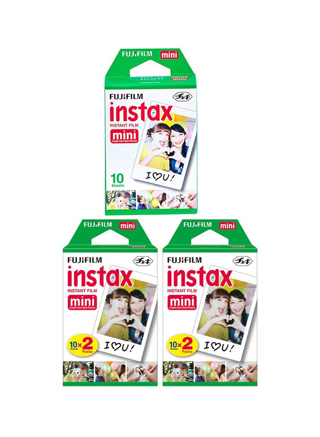 Pack Of 3 Instax Instant Film For Mini 8 And Mini 9 Camera Multicolour