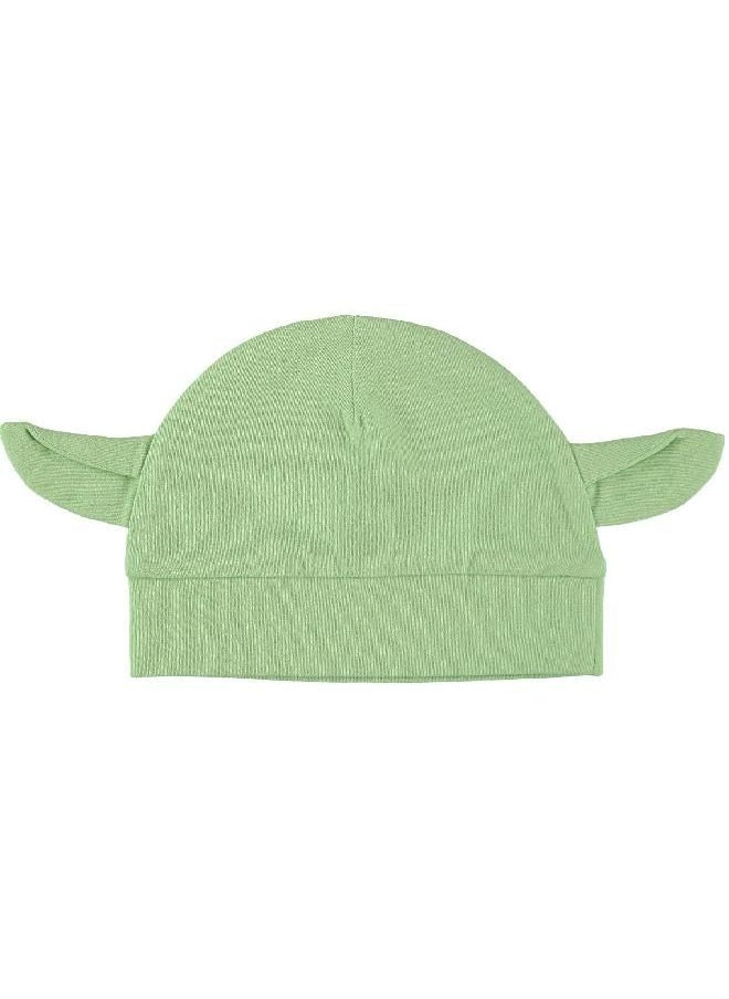 Star Wars Mandalorian The Child Baby Boys Baby Yoda Clothing 3-Piece Set - Baby Boy Clothes with Bodysuit, Pants, and Hat (Grey/Green/Orange, 0-3M)