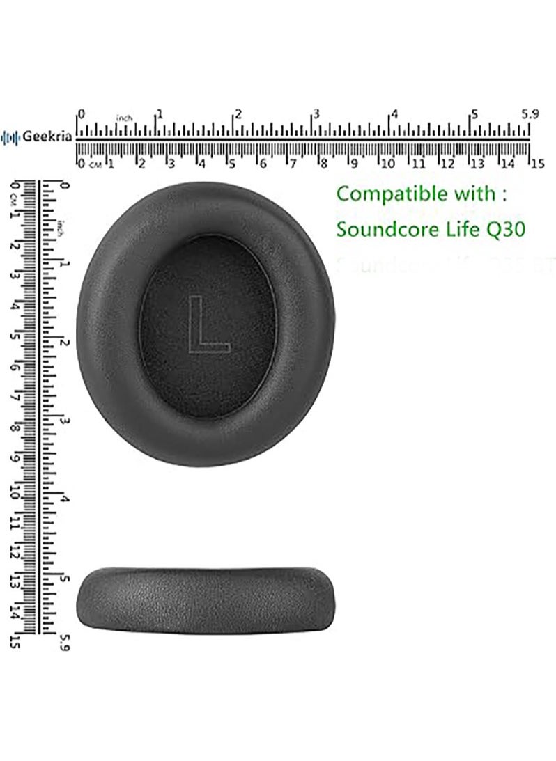 Replacement Ear Pads for Anker Soundcore Life Q30 Headphones Ear Cushions, Headset Earpads, Ear Cups Cover Repair Parts (Black)