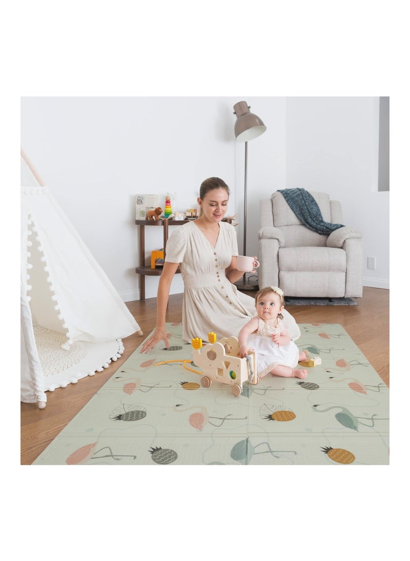 Baby Floor Play Mat For Babies And Toddlers - Crawling Thick Play Mat Waterproof And Non-Toxic - Portable Padded Soft Floor Baby Play Mats