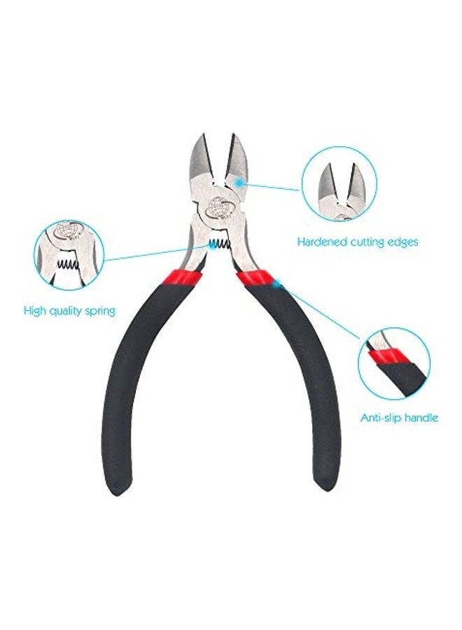 3-Piece Wire Cutter Set Silver/Black/Red